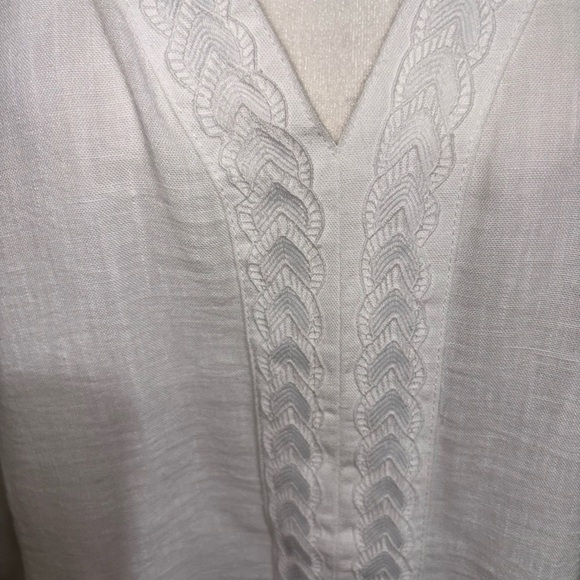NWT Fred David size 3x white sleeveless fitted shirt with embroidery lightweight - Picture 2 of 5